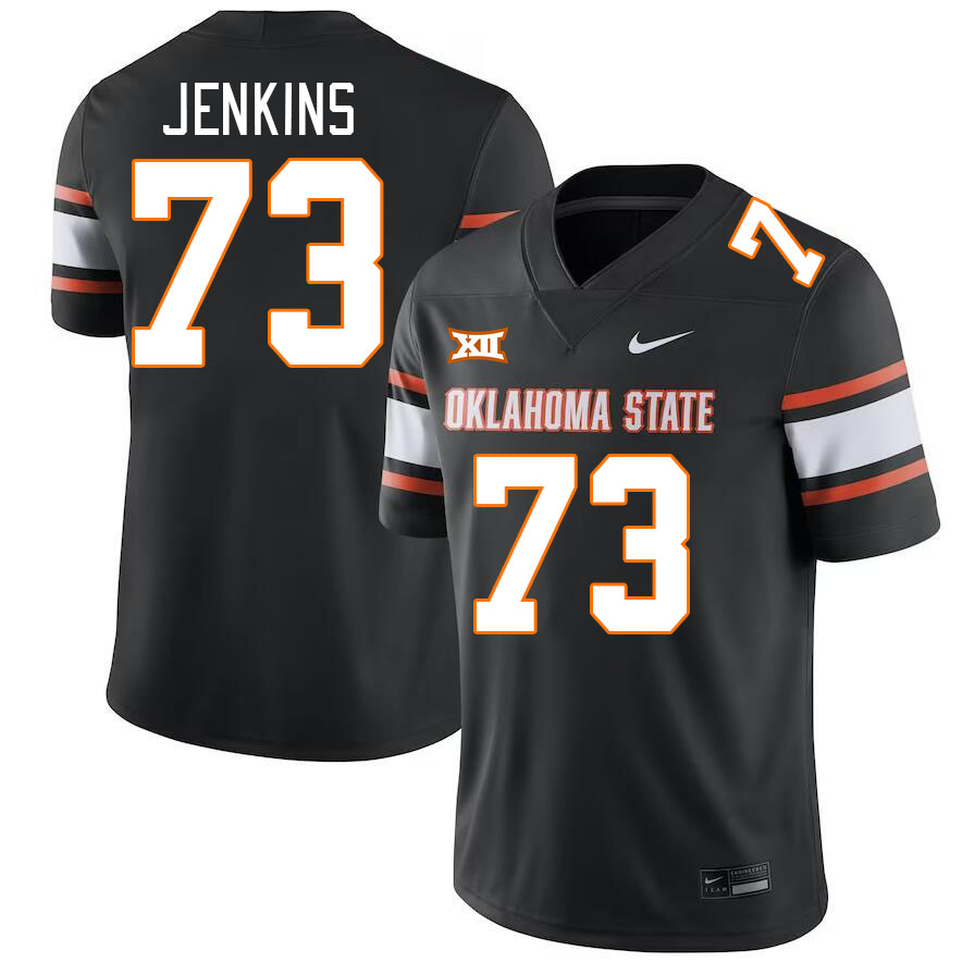 Oklahoma State Cowboys #73 Teven Jenkins College Football Jerseys Stitched Sale-Black